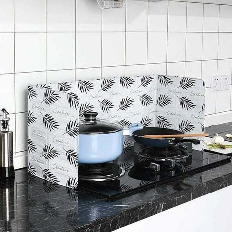 Protection anti-éclaboussures en aluminium pour cuisine – Barrière contre projections de graisse – Panneaux pliables 845 x 325 x 8 mm (1/5)