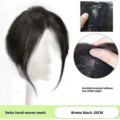 Perruque en cheveux naturels, pièce de rechange tissée à la main, tête en maille suisse, perruque tissée à la main