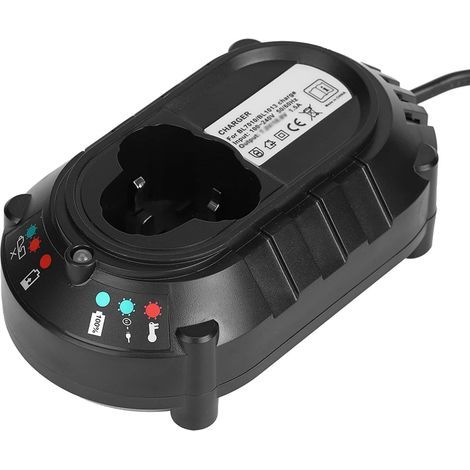 Chargeur de Batterie Li-ion, Chargeur de Batterie Rapide de Remplacement Station de Charge de Batterie au Lithium pour 12V DC 1.5A Makita BL1013 BL7010(Prise européenne) (1/5)