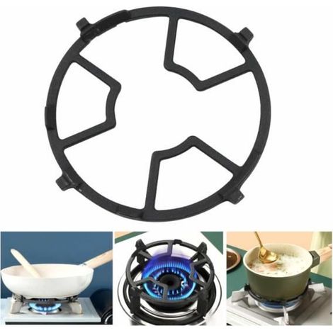 Plaques Cuisinière Gaz Support Anneau - 17,5cm Rond étagère Casserole en Fonte, Quatre/Cinq Griffes Cuisson D'adaptation, Plat (1/4)