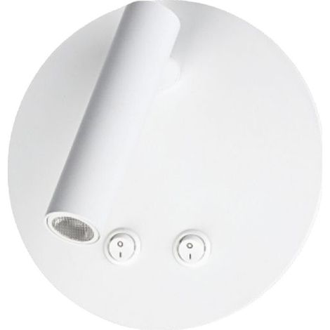 TrAdE Shop Traesio - Applique Led Orientabile Da Parete Doppia Fonte Luminosa 8 Watt Luce Calda 3000k Mr-01 - Bianco