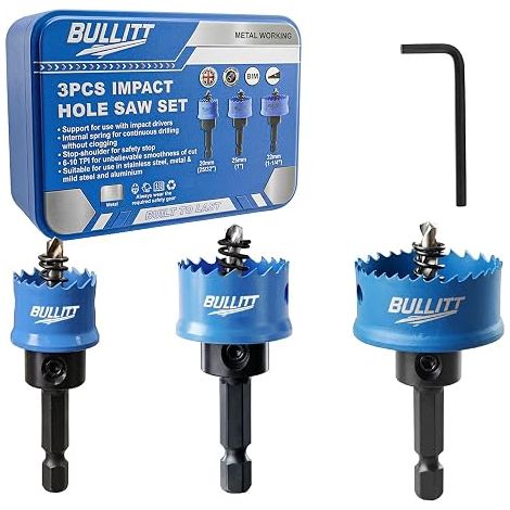 Jeu de scies cloches 20/25/32 mm acier bimétallique queue hexagonale Pour métaux fins inox acier doux et aluminium (1/5)