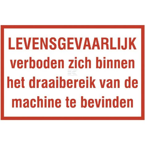 Adesivo "verbod draaibereik machine" UNBRANDED WB000003