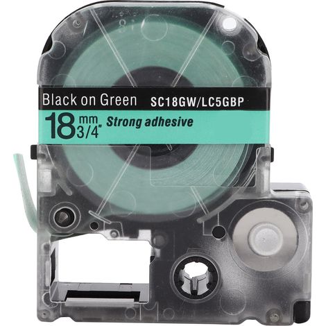 Label Tape PET Replacement Memo Paper for Epson Label Printer for KINGJIM Label MachineBlack On Green (1/5)