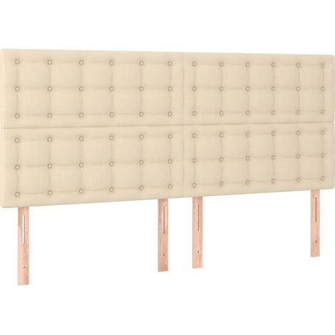 Tête de lit Crème 180x5x118/128 cm Tissu (1/5)