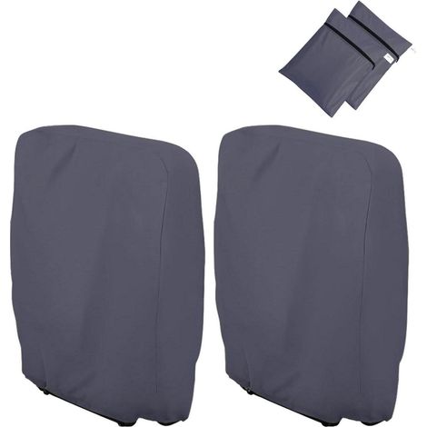 Lot de 2 housses de protection pour chaises de jardin pliantes, imperméables, anti-UV, 110x71cm (1/5)