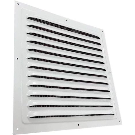 Grille d'aération carrée en métal pour intérieur ou extérieur Blanc 150 x 150 mm (1/5)