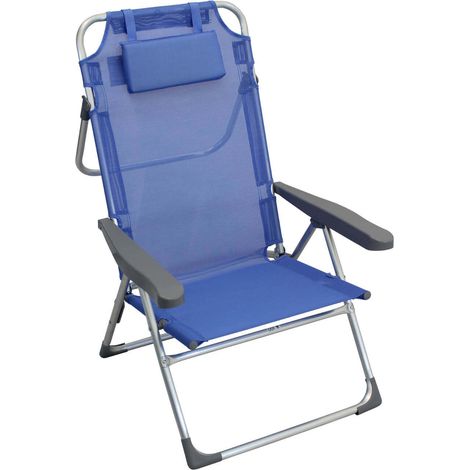 Plages en acier pliant pliant avec oreiller