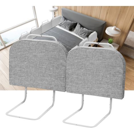 SWANEW Barriere per Letto per bambini Barriera di Sicurezza Morbida regolabili in altezza 100 cm Barriera Paracolpi In Schiuma Grigio (1/5)