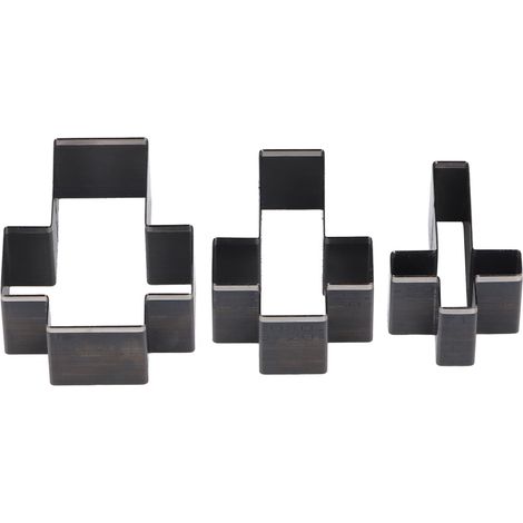 Ensemble de 3 matrices de découpe en forme de croix pour le travail du cuir (hauteur : 69 mm, 61 mm et 53 mm). (1/5)