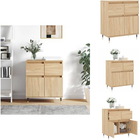 Sideboard Sonoma-Eiche 60x35x70 cm Holzwerkstoff - Sideboard - Wohnzimmermöbel - Eichefarben - Regal - Aufbewahrung (1/5)