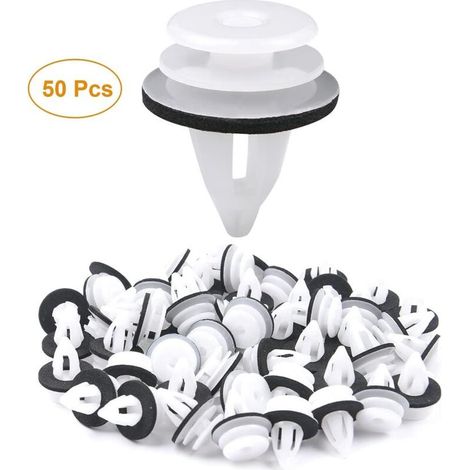 Clip de Fixation de Voiture, 50PCS Universal Retenue Vehicle Clips Rivets en Plastique, Fixation de Carrosserie Garniture de Voiture pour Auto Voitures Panneaux de Portes (1/5)
