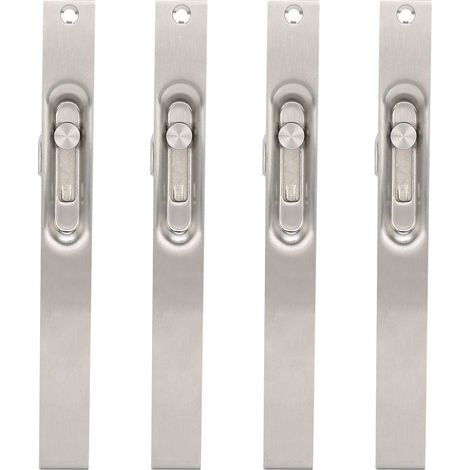 Lot de 4 verrous coulissants en acier inoxydable pour portes/fenêtres KLB