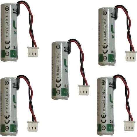 Saft 5 Pezzi batteria litio 3,6V 2,6Ah AA compatibile Tecnoalarm - LS14500 ER14505
