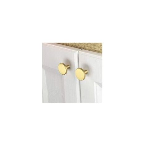 Confezione da 6 pomelli per mobili in ottone spazzolato (28 mm), pomelli color oro per cassetti di comò, armadi, corridoi, bagni - Crezuo