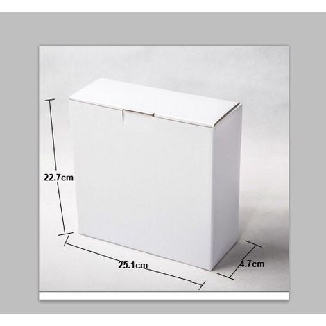 Boîte cadeau [boîte cadeau][carton][marque][rayure][23.2 x 4.7 x 25.1cm][dépliable][multiusage][paquet][fête][blanc][1 boîte]