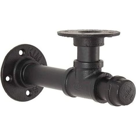 1 pièce, support d'étagère en tuyau, support d'étagère murale de style industriel, support d'étagère noir, support mural décoratif pour décorer la cuisine, le salon, la chambre à coucher (1/5)