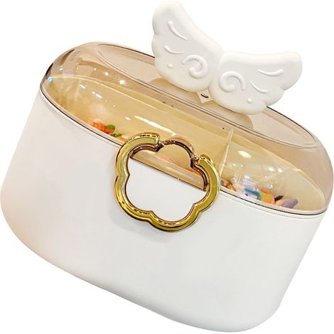 Boîte de rangement pour bijoux et accessoires enfants cartoon avec couvercle blanc grande capacité (1/5)