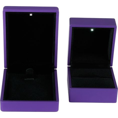 Présentoir à bijoux LED pour pendentifs, colliers, boîtes cadeaux, étuis à bagues, accessoires de fiançailles et de mariage, violet (1/5)
