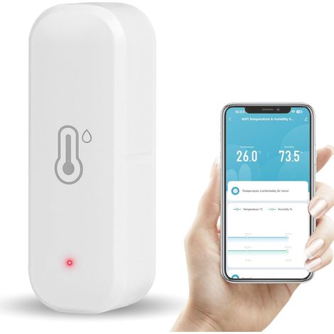 WiFi Hygromètre Thermomètre Capteur pour Tuya Smartlife Thermomètre et hygromètre WiFi intelligent capteur Wi-Fi Surveillance à Distance pour la Maison la Cave à Vin la Serre Cave (1/5)