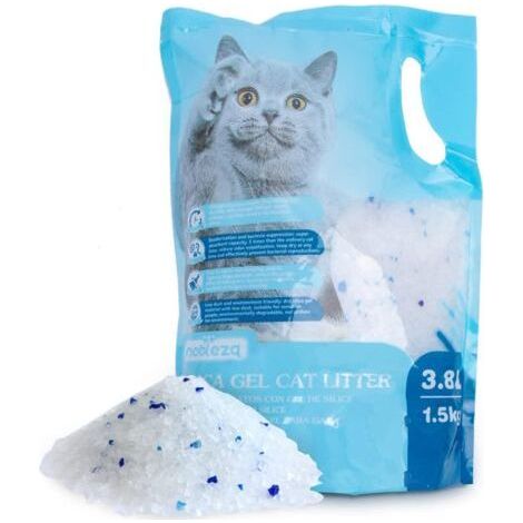 ALLIANDIS Katzenstreu, Silikatkristalle, hochwertige Katzenstreu, staub- und klumpenfrei, mit hervorragender Geruchskontrolle und effizienter Flüssigkeitsaufnahme – 3,8 l/1,5 kg (1/5)