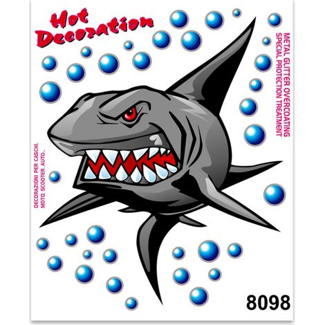 Adesivi Sticker Squalo, 14 x 16 cm (1/5)