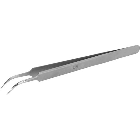 Pince de précision Q5 en acier inoxydable, sablage mat poli, anti-acide aimantée non, dureté HRC40°, 157mm, pour labo, aérospatiale, électronique, portable, lot de 1 (1/5)