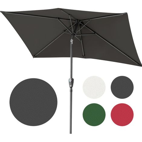EINFEBEN Parasol rectangulaire UV jusqu'à UV30+, Inclinable 2.1x1.4m, avec support, Gris (1/5)