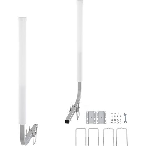 Guide de remorque bateau, 1016mm réglable, 2 pcs poteaux en acier haute dureté, avec tubes PVC, pour remorques de ski, pêche ou voilier (1/5)
