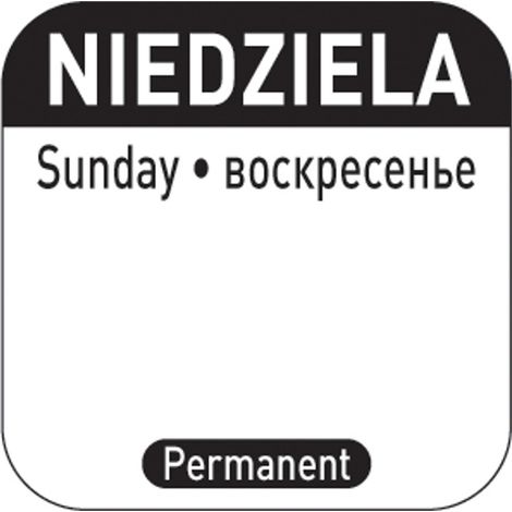 Adesivi per la sicurezza alimentare per contenitori riutilizzabili Sunday PL RU EN 1000 pezzi Hendi 850138