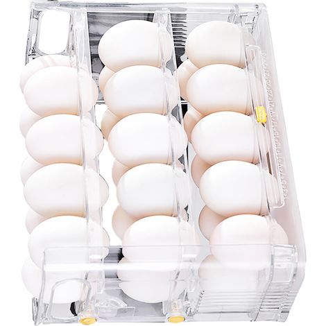 Porte-œufs pour réfrigérateur, gain de place, organisateur de cuisine, Installation réversible, conteneur de rangement en plastique pour la maison. (1/5)
