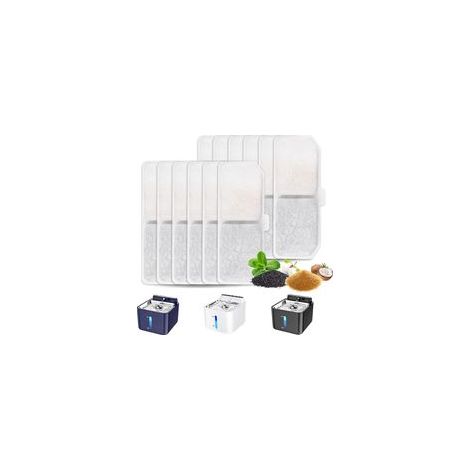 12PCS Filtre Fontaine Eau Chat, Filtres de Fontaine à Eau Remplacement de Chien/Chat, Résine Charbon Actif pour Filtre Fontaine à Eau, pour des Fontaine pour à avec des Détecteurs de Mouvement (1/5)