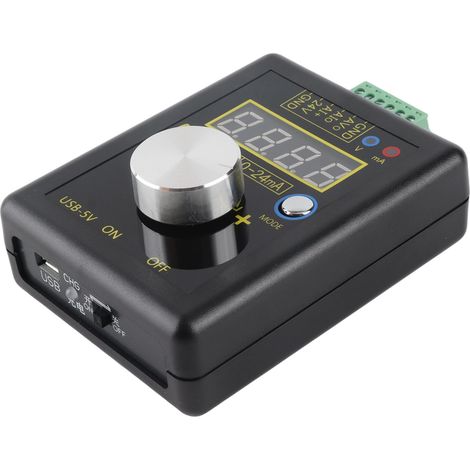 Générateur de signaux courant-tension 0-10 V 0-22 mA, simulateur analogique courant-tension réglable, 3 modes d'alimentation, stockage des données pour le réglage des valeurs, test des LED du panneau  (1/5)
