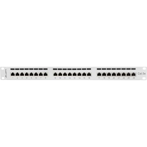Lanberg Panneau de brassage gris 24 ports RJ-45 Cat 5e