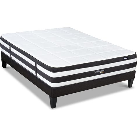 BELLECOUR LITERIE  Ensemble FONTAINEBLEAU 180x200 cm  Matelas Ressorts ensachés + Sommier Bois (1/5)