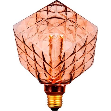 Bombilla Decorativa LED E27 4W 1800K Cubo en Cristal Dorado