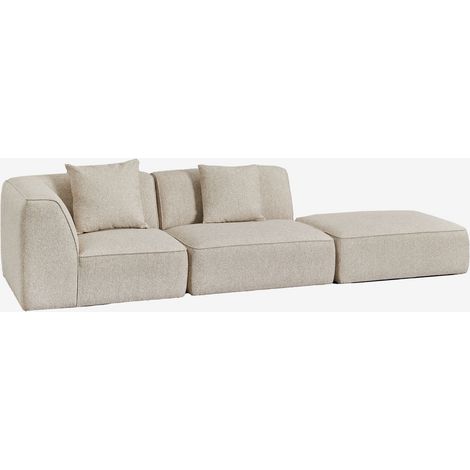 Sofá modular esquinero de 2 piezas con puff tapizado Cardea SKLUM (1/5)