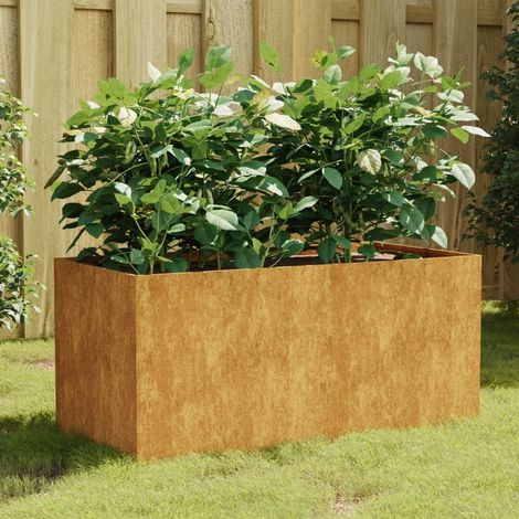 Jardinière Acier Corten 80 X 40 X 40 cm. Aspect Rouille, Très tendance. Jardin, Patio, Balcon (1/5)