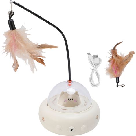 Jouet interactif automatique pour chat, avec baguette à plumes, soulage l'ennui, détection intelligente, taquinerie électrique pour chaton d'intérieur (1/5)
