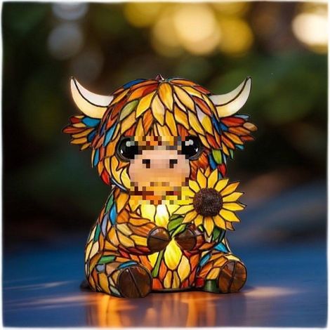 Portable, creative, fun, and stylish new seven-color Highland Bull LED night light.