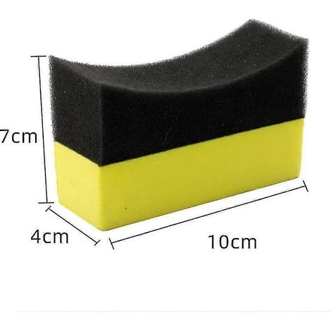 Lot de 6 tampons applicateurs pour le contour des pneus, cire de polissage brillante et colorée (1/2)