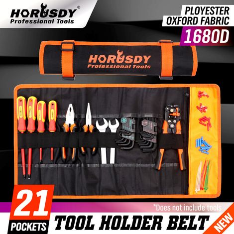 Sac à outils enroulable 21 pièces, sac pour quincaillerie et matériel électrique, sac à main en toile, sac de rangement, 456 g (1/5)