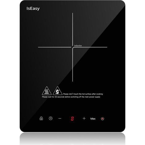 Plaque à induction portable - 2100W - Tactile - 9 niveaux - Noir - 35x28cm (1/5)