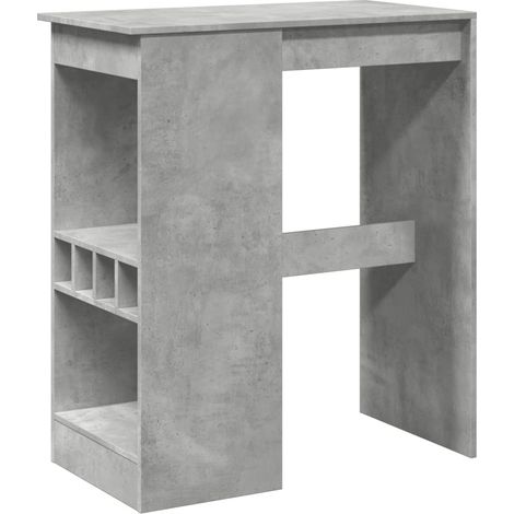 Maison Exclusive - Mesa alta con estantes madera gris hormigón 90
