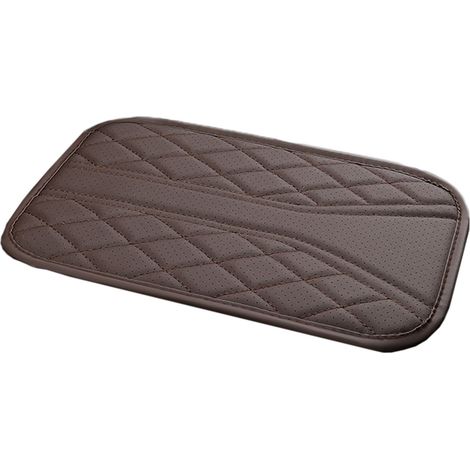 Armlehnenmatte, Mittelkonsolenabdeckung, Ellbogenstützkissen, verbessert den Fahrkomfort, inklusive Aufbewahrungstasche, für alle Jahreszeiten geeignet - braun.