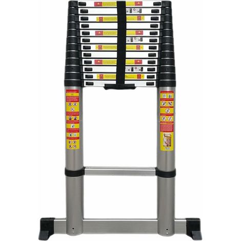 FP-TECH - SCALA TELESCOPICA IN ALLUMINIO PORTATILE ESTENSIBILE MULTIUSO SUPPORTA 150 KG CE EN131 Scegli - 4.4 Metri