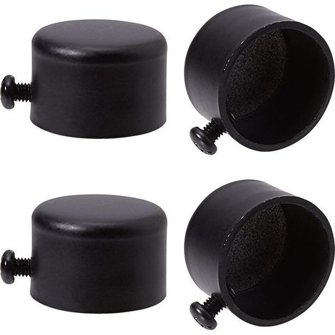 4pcs Embouts de Tringle à Rideau Embouts de Rideau en Métal Noir Embouts avec Vis Embouts de Tringle à Rideau Cylindriques de 28 mm Têtes pour Rideau de Bureau à Domicile Accessoires (1/5)