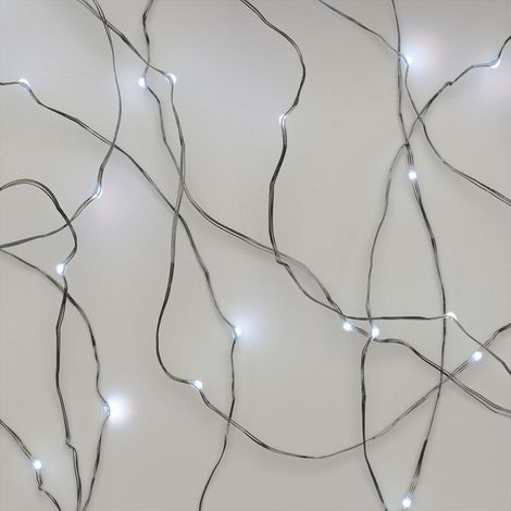 Guirlande lumineuse nano - Blanc froid - Pour l'intérieur et l'extérieur - IP44-10 m de long - Nano - Pour les fêtes, Noël - Fonction minuterie 6 heures - Bloc d'alimentation et transformateur (1/5)