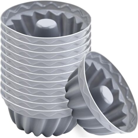 Caissettes Muffin Silicone pour Cuisson - Moules Cupcake Cuisson Caissettes Cupcake Moules Pâtisserie Réutilisables Antiadhésifs, 12 Pièces,Dark Gray 12pcs,Dark Gray 12pcs (1/5)