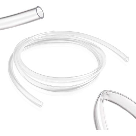 Tuyau flexible en PVC transparent de 2 m pour aquarium, pour le transport de liquides et de gaz (8 mm x 10,5 mm)